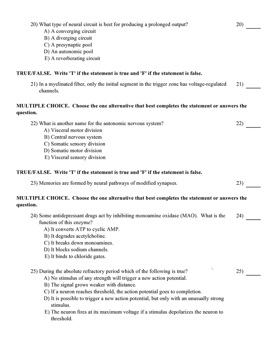 Synaptic Transmission and Nerve Fiber Properties - Page 4