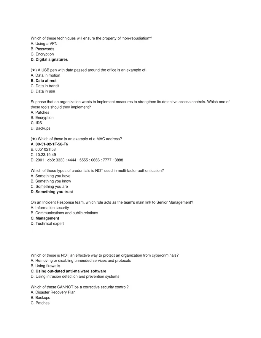 Cybersecurity Principles and Networking Fundamentals (Answer Key) Part 3 - Page 2