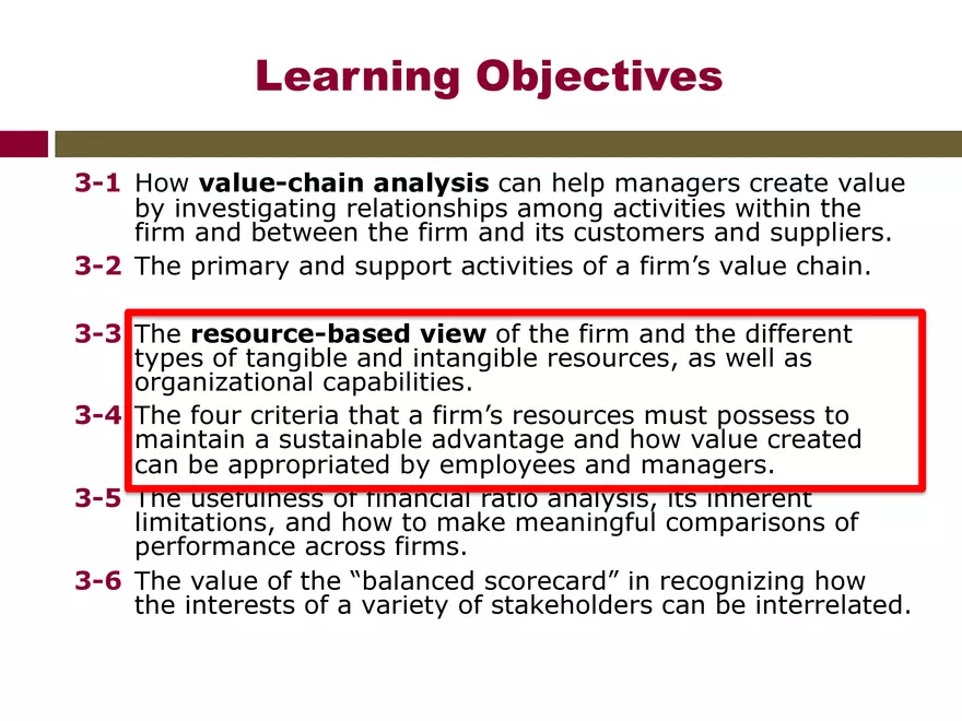 Assessing the Internal Environment of the Firm Lecture - Page 1