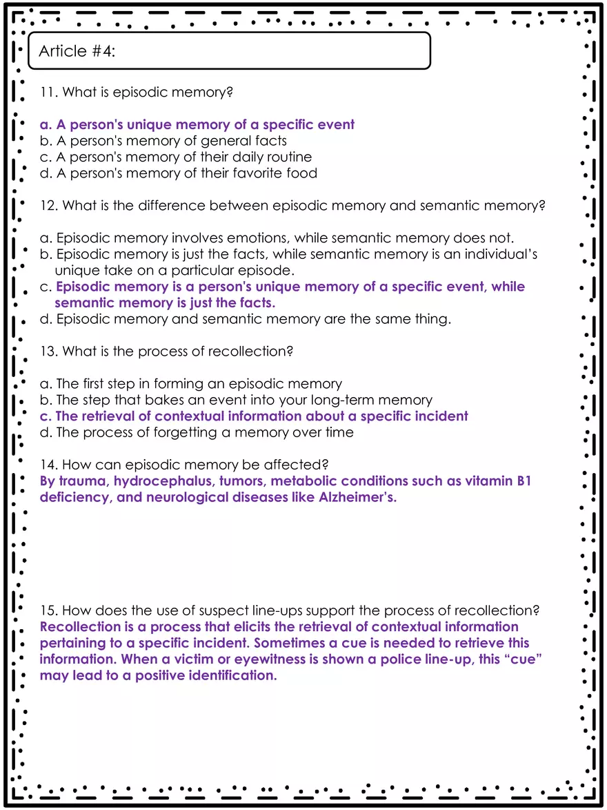 Eyewitness Testimony and Forensic Science Answers - Page 3