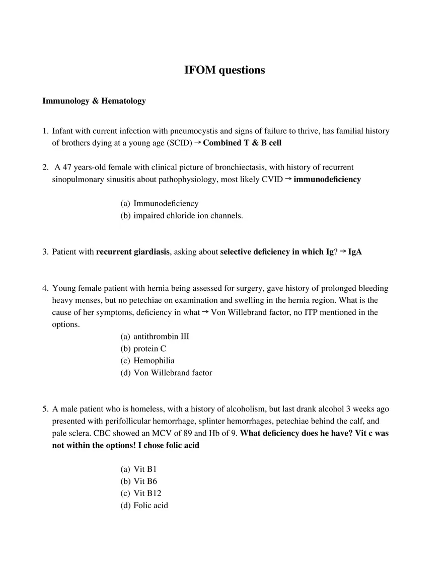 IFOM Questions Part 1 - Page 1