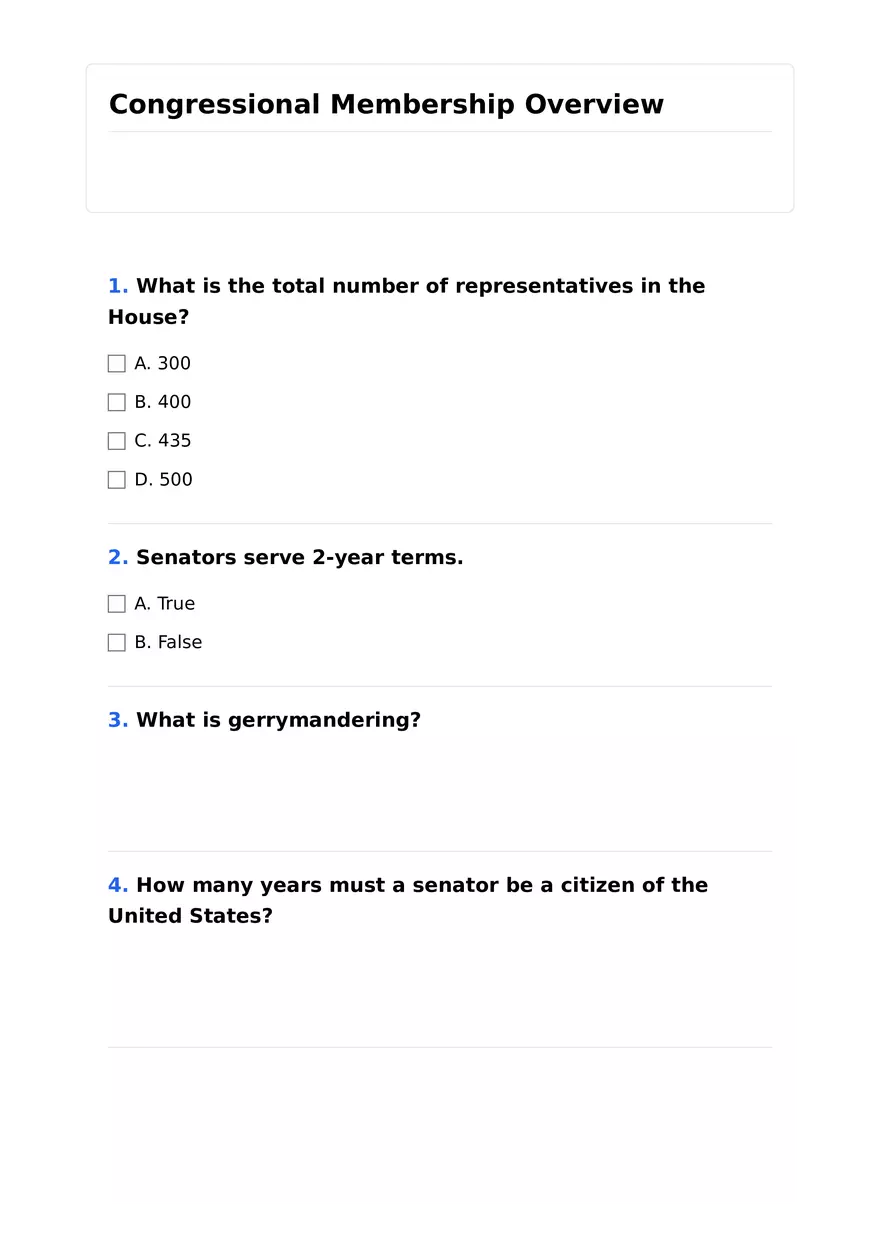 Congressional Membership Overview - Page 1