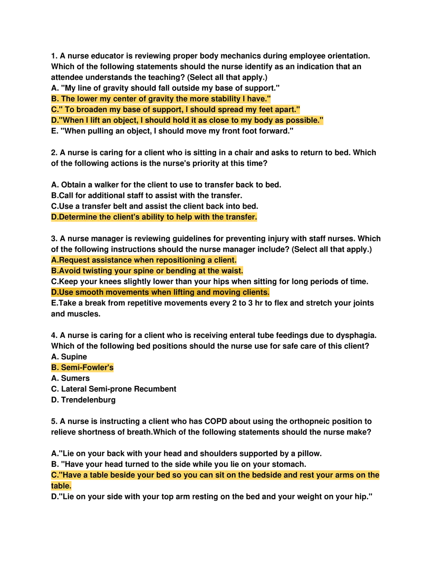 ATI Book Questions - Fundamental Nursing - Page 8