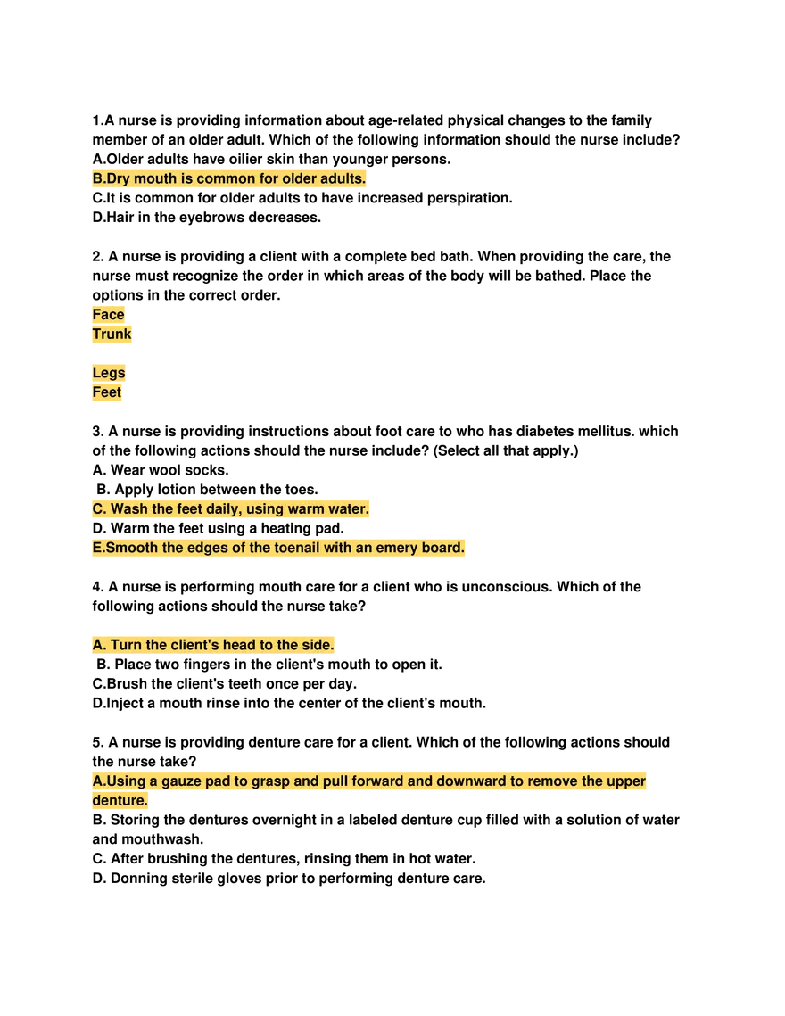 ATI Book Questions - Fundamental Nursing - Page 10