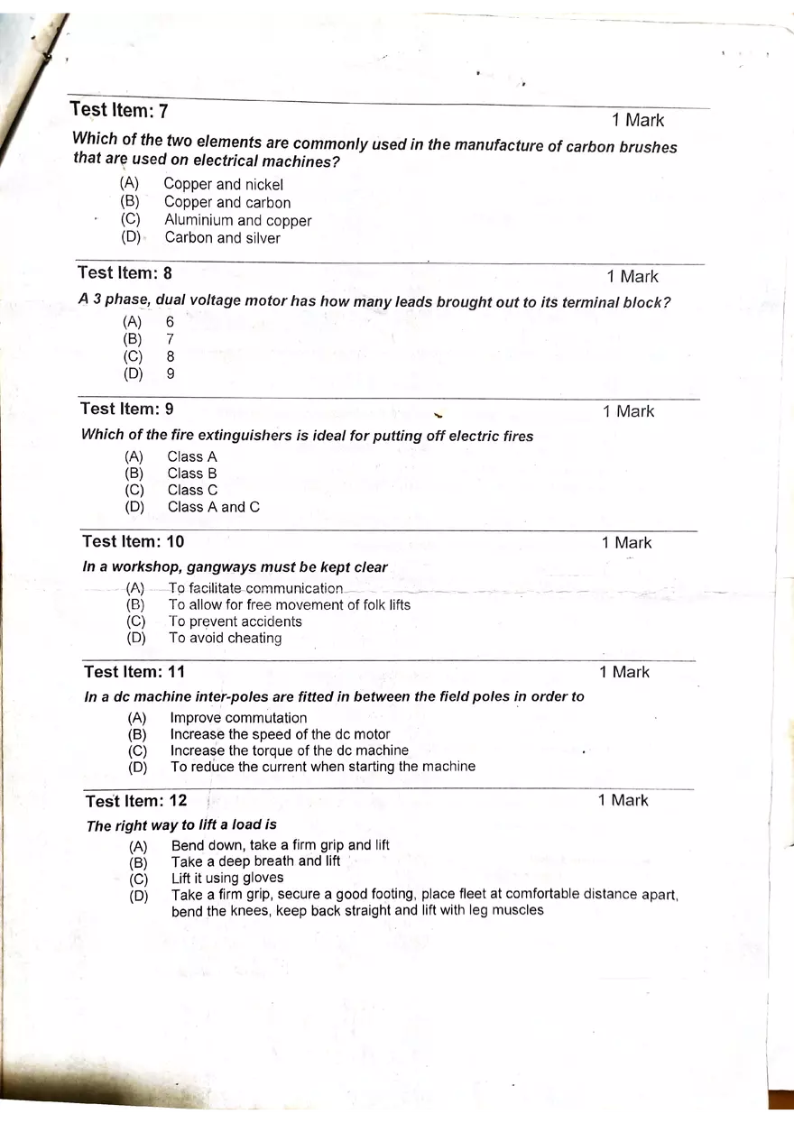 Electrician Theory Test - Page 2