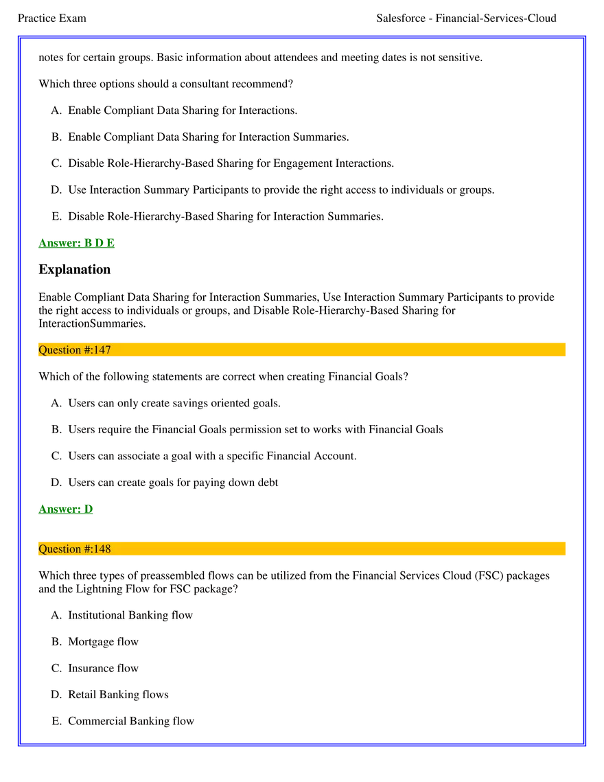 Salesforce Financial Services Cloud Exam Answers 9 - Page 8