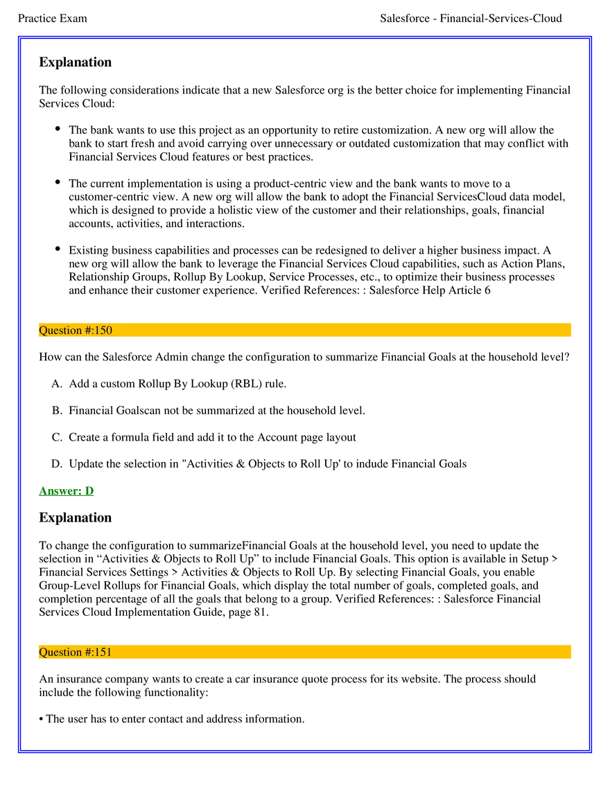 Salesforce Financial Services Cloud Exam Answers 9 - Page 10
