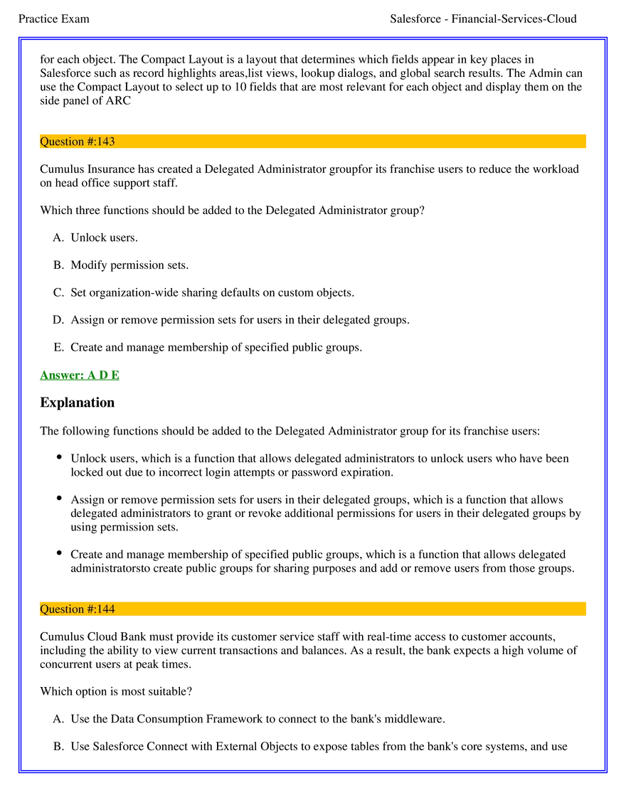 Salesforce Financial Services Cloud Exam Answers 9 - Page 6
