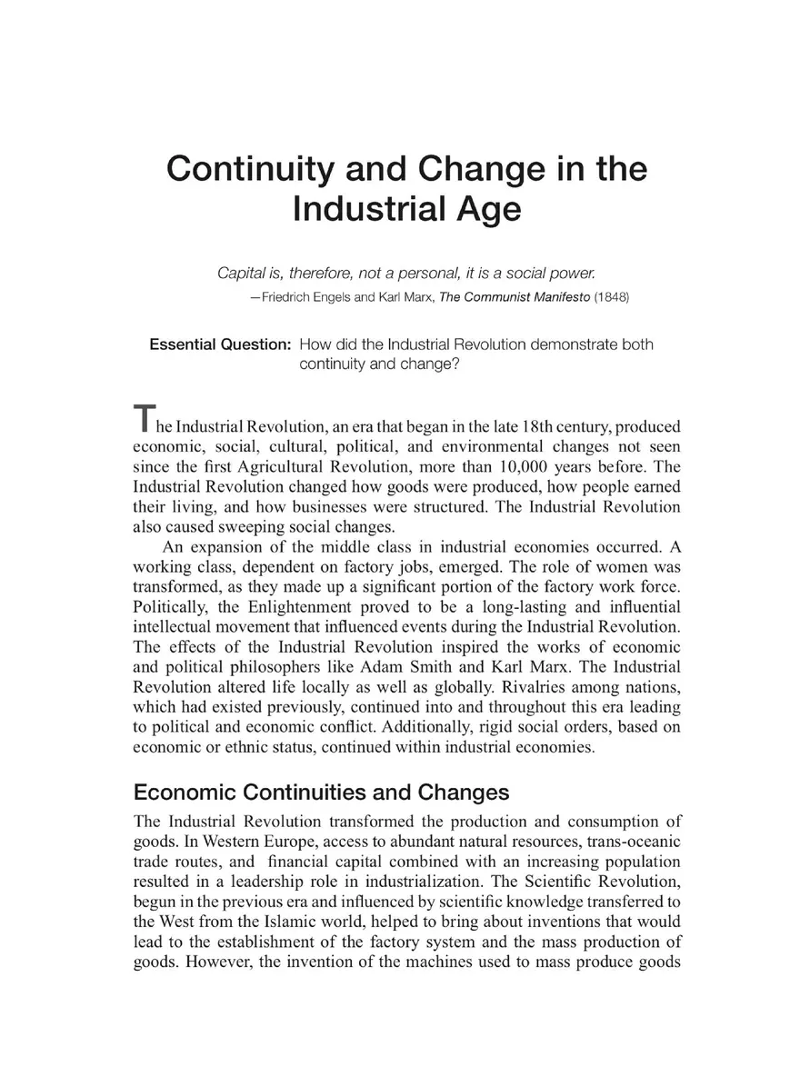Continuity and Change in the Industrial Age - Page 1