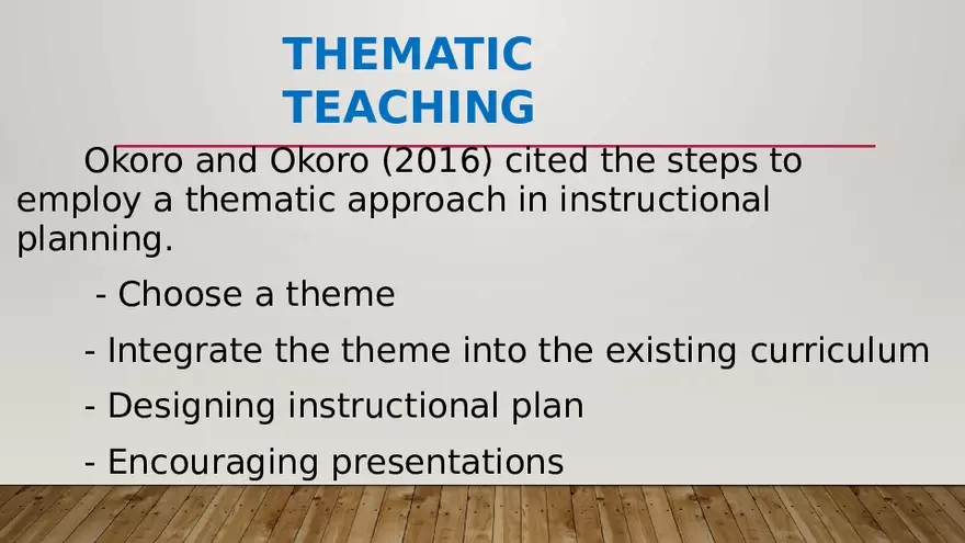 Thematic Approach to Instructional Planning - Page 10