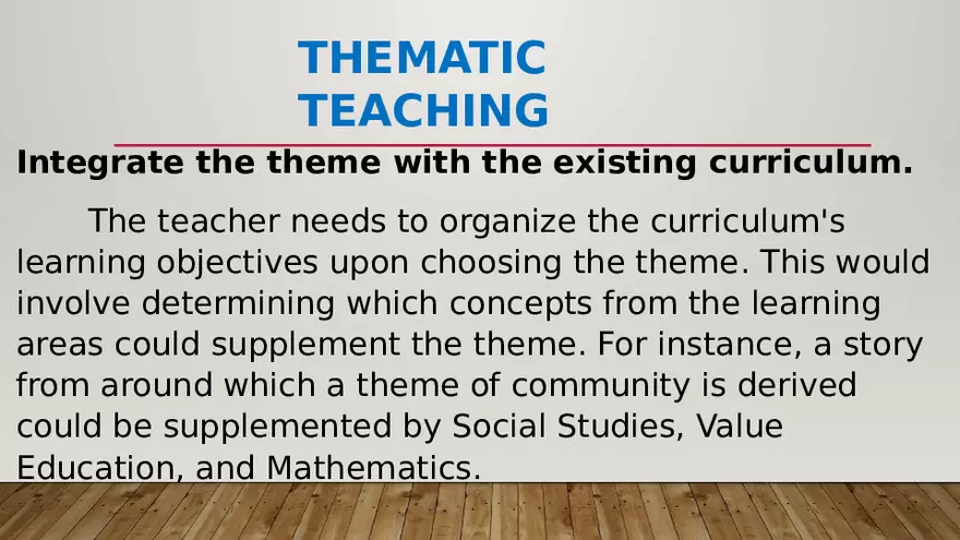 Thematic Approach to Instructional Planning - Page 12