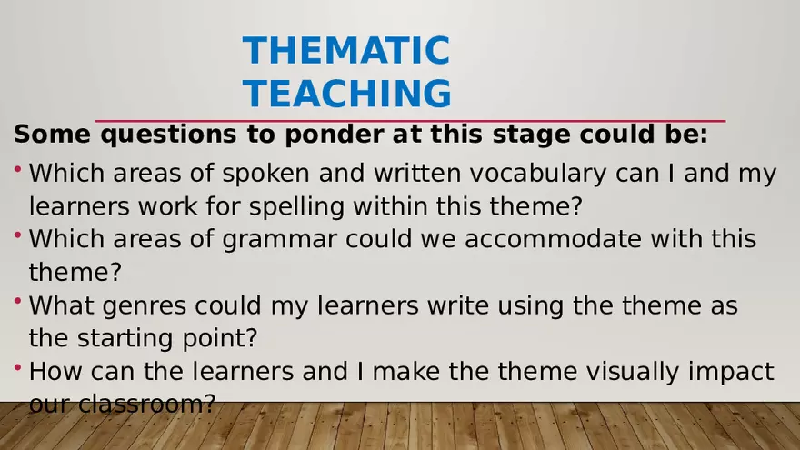 Thematic Approach to Instructional Planning - Page 14