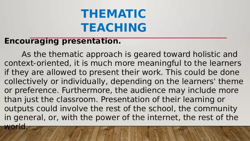 Thematic Approach to Instructional Planning - Page 3