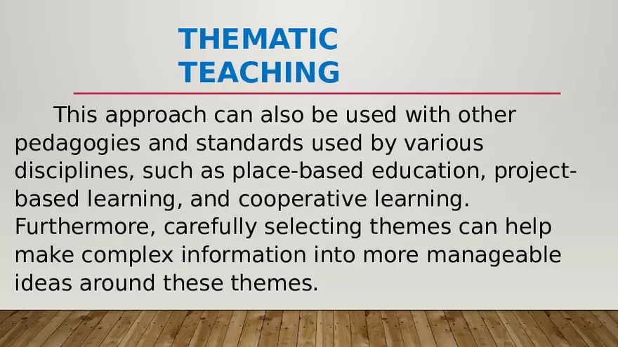 Thematic Approach to Instructional Planning - Page 5