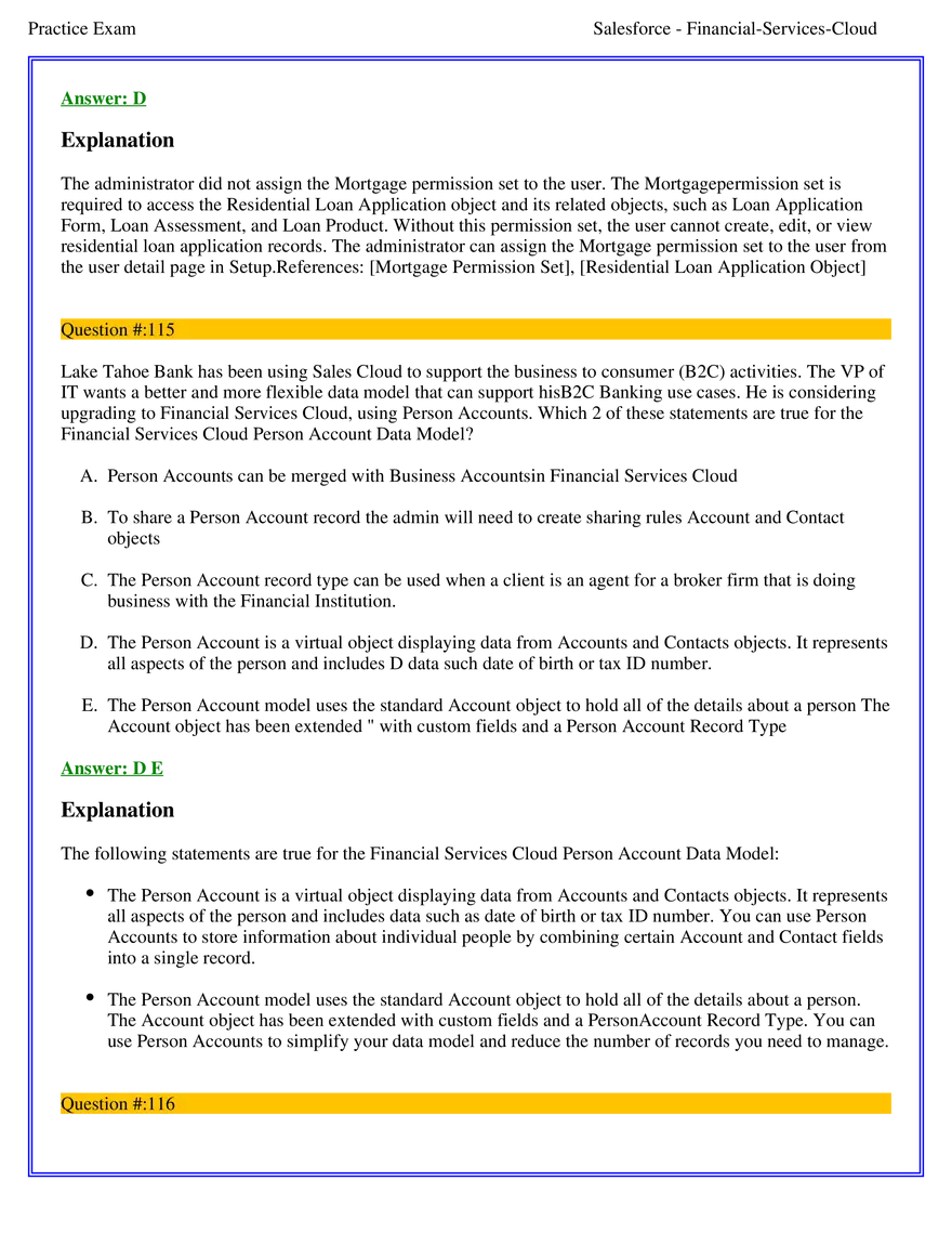 Salesforce Financial Services Cloud Exam Answers 7 - Page 7