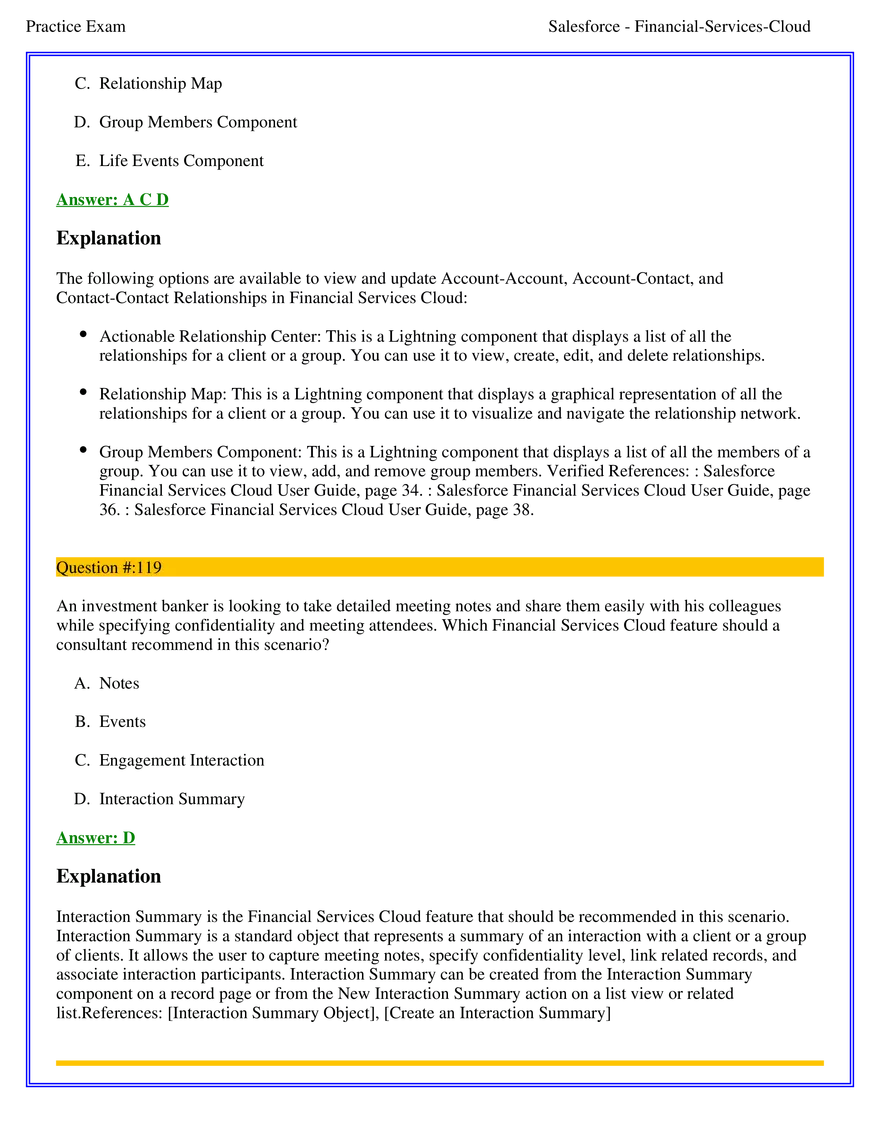 Salesforce Financial Services Cloud Exam Answers 7 - Page 10