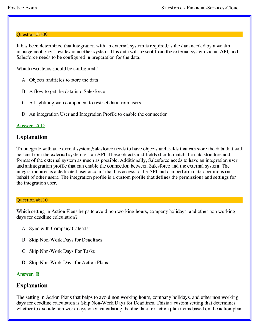 Salesforce Financial Services Cloud Exam Answers 7 - Page 4