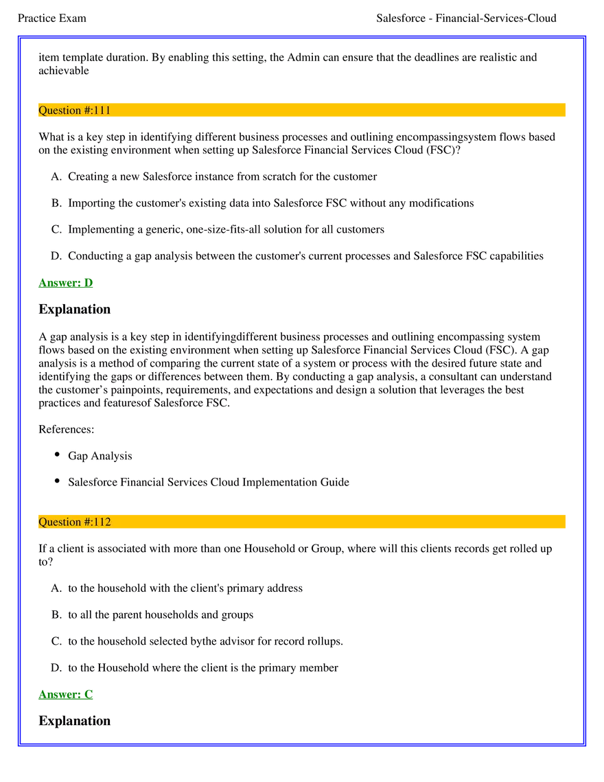 Salesforce Financial Services Cloud Exam Answers 7 - Page 5