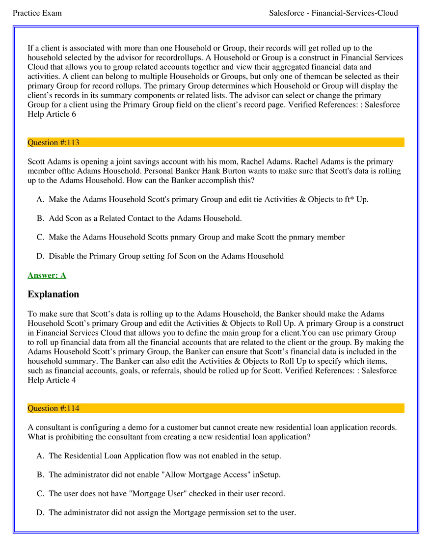 Salesforce Financial Services Cloud Exam Answers 7 - Page 6