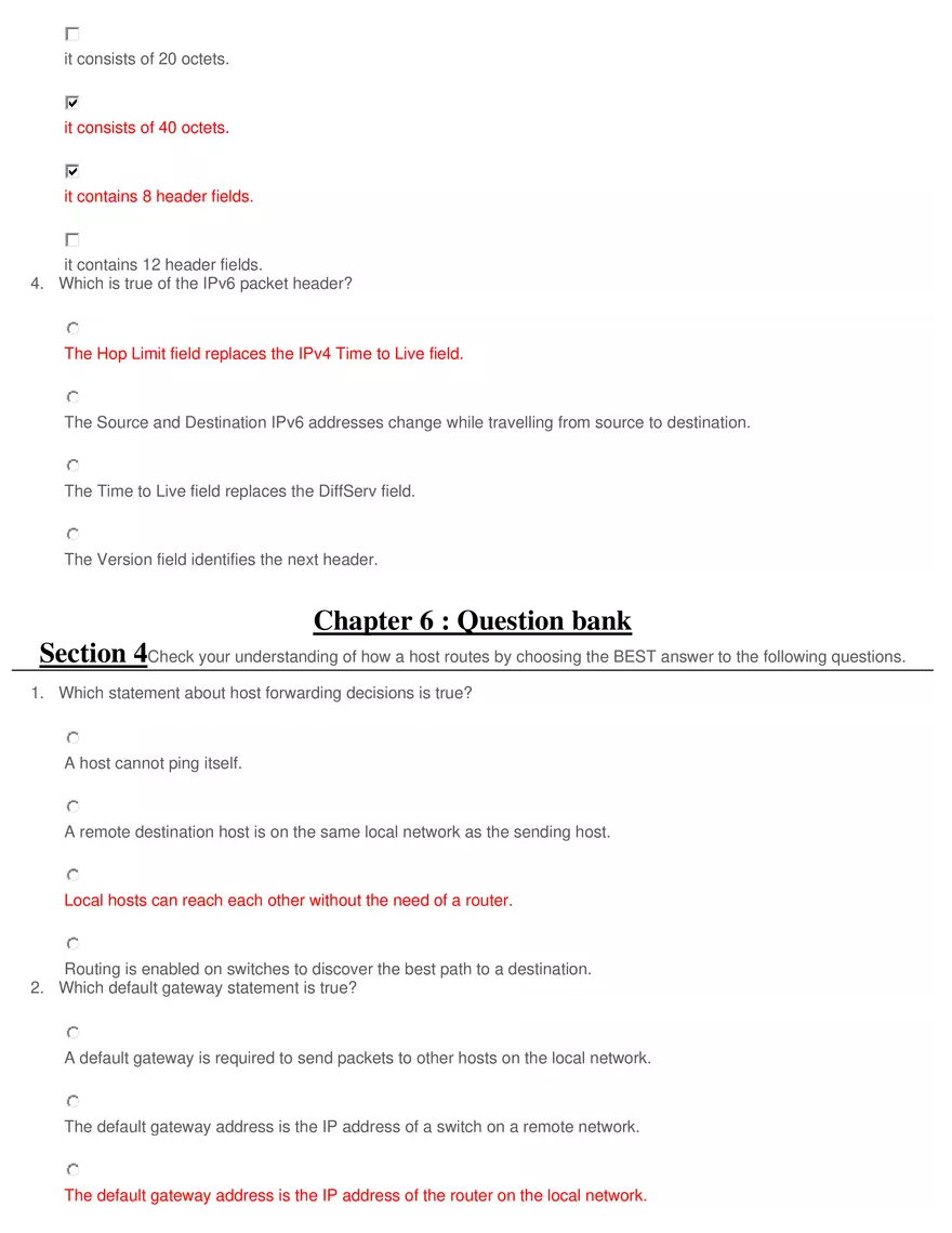 Network Layer Characteristics Question Bank - Page 4