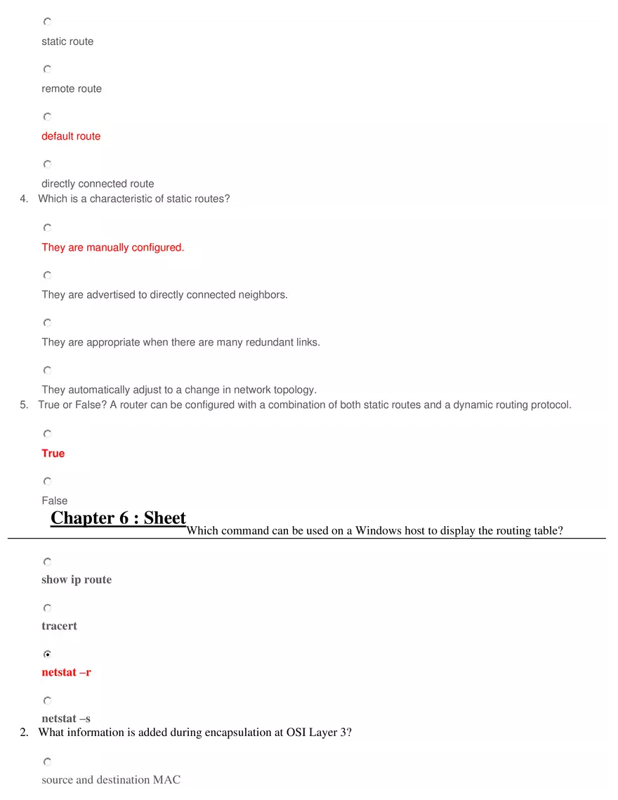 Network Layer Characteristics Question Bank - Page 6