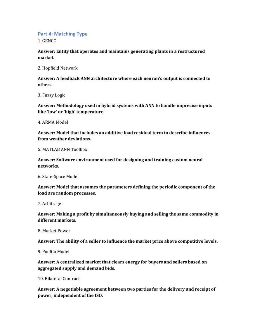 Short-Term Load Forecasting Questions and Answers - Page 4