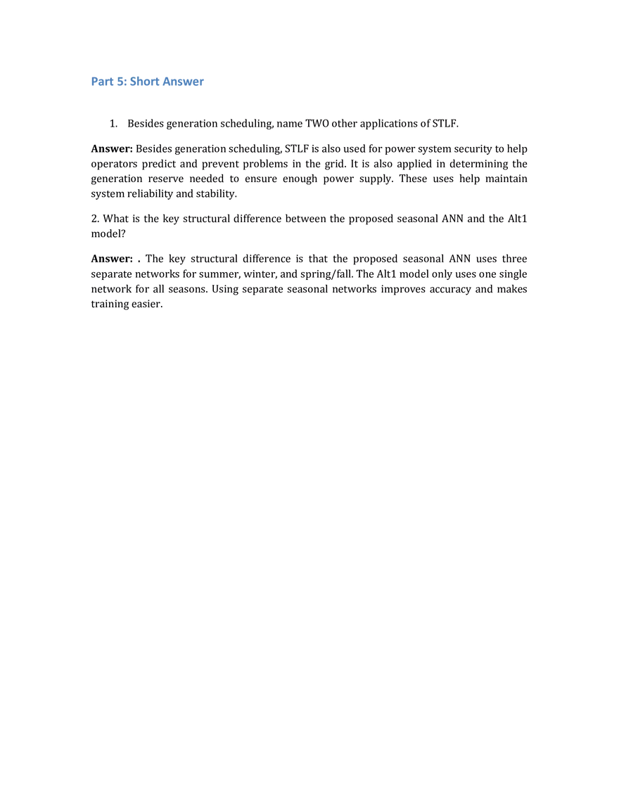 Short-Term Load Forecasting Questions and Answers - Page 5