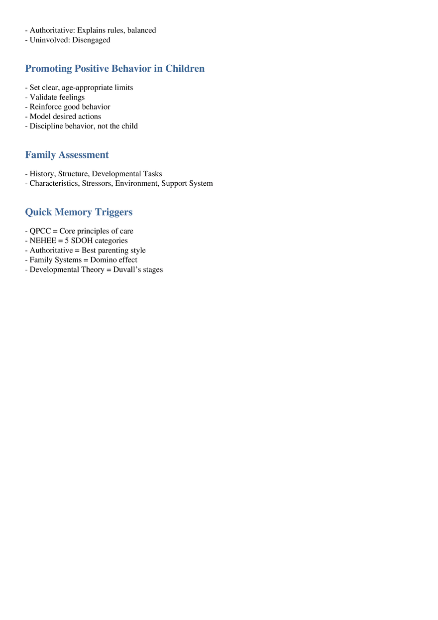 Family Centered Nursing Study Guide - Page 2