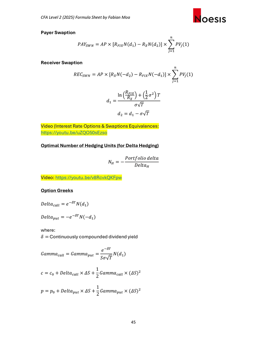 CFA Level II Formula Sheet 2025 by Fabian Moa - Page 40