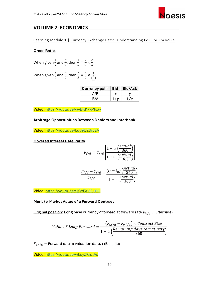 CFA Level II Formula Sheet 2025 by Fabian Moa - Page 56