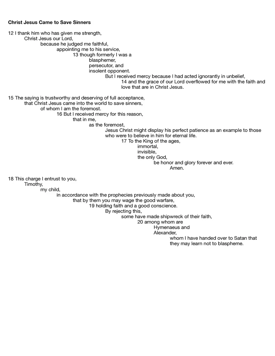 Christ Jesus Came to Save Sinners - Page 1