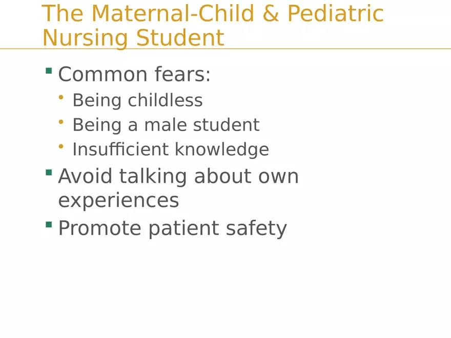 Introduction to Maternity and Pediatric Nursing Lecture Answer Key - Page 10