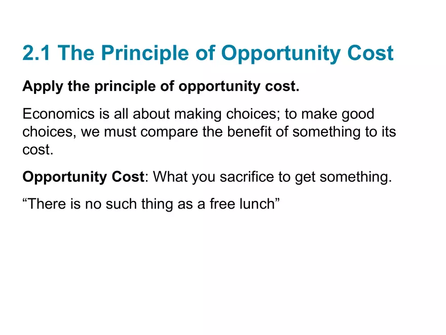 The Principle of Opportunity Cost Lecture - Page 1
