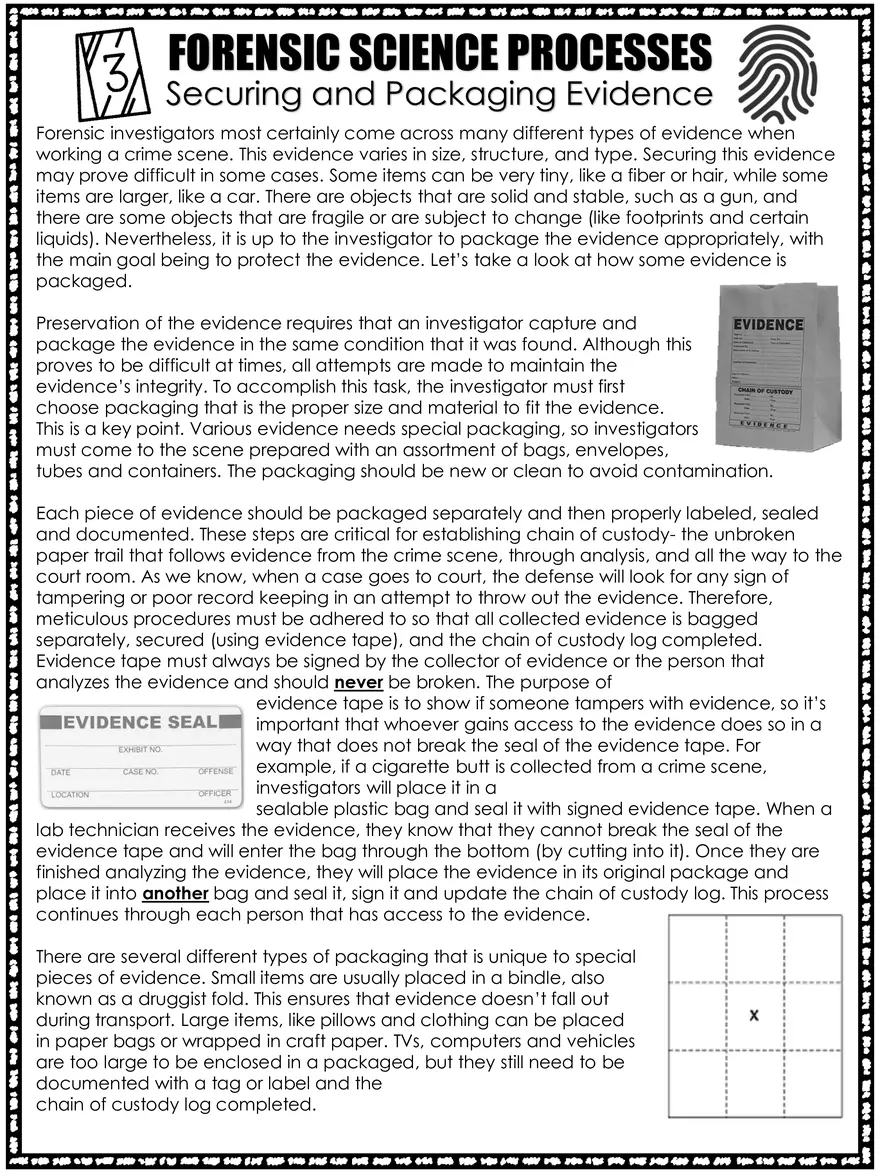 Securing and Packaging Evidence - Page 1