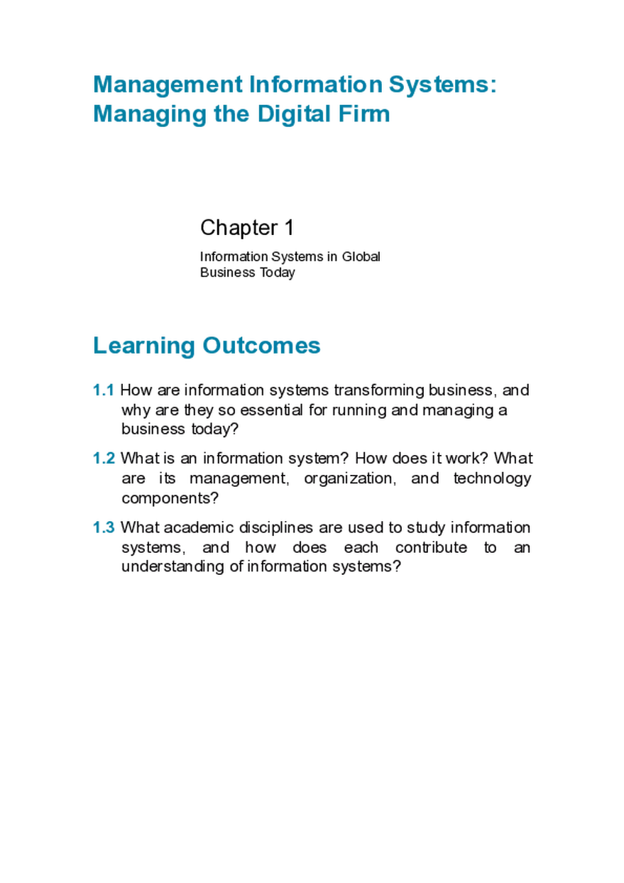 Management Information Systems Managing the Digital Firm - Page 1
