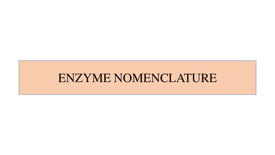 Enzyme Nomenclature - Page 1