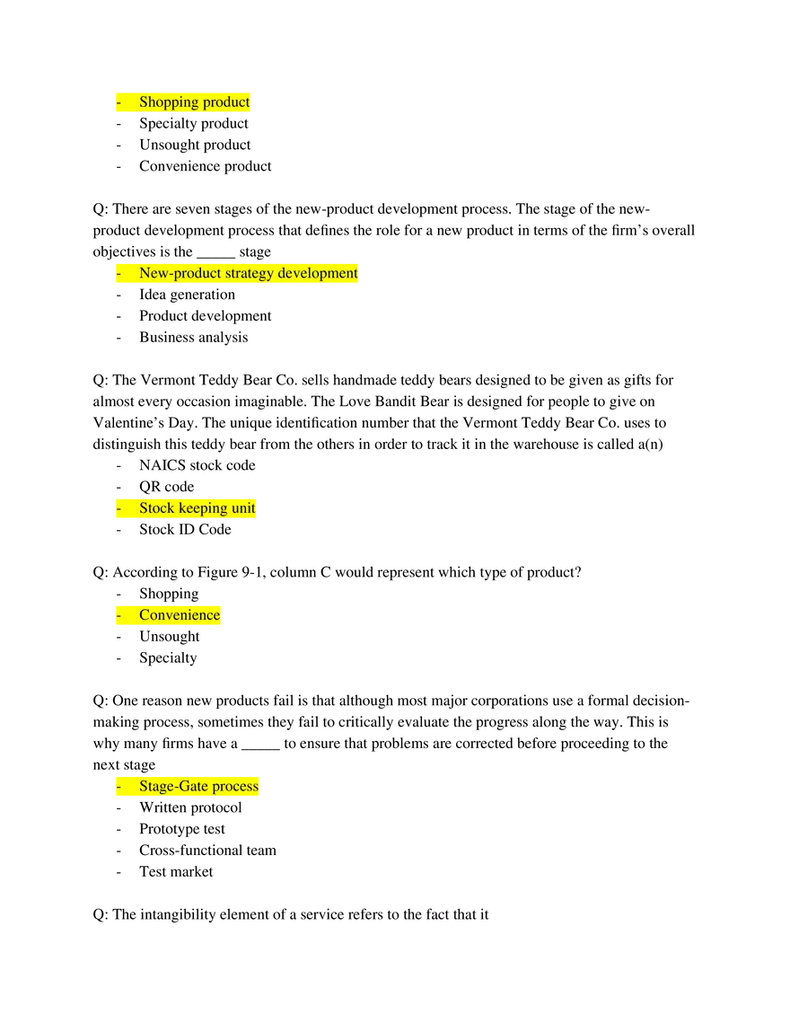 Marketing Fundamentals Midterm Answer Key Part 4 - Page 14