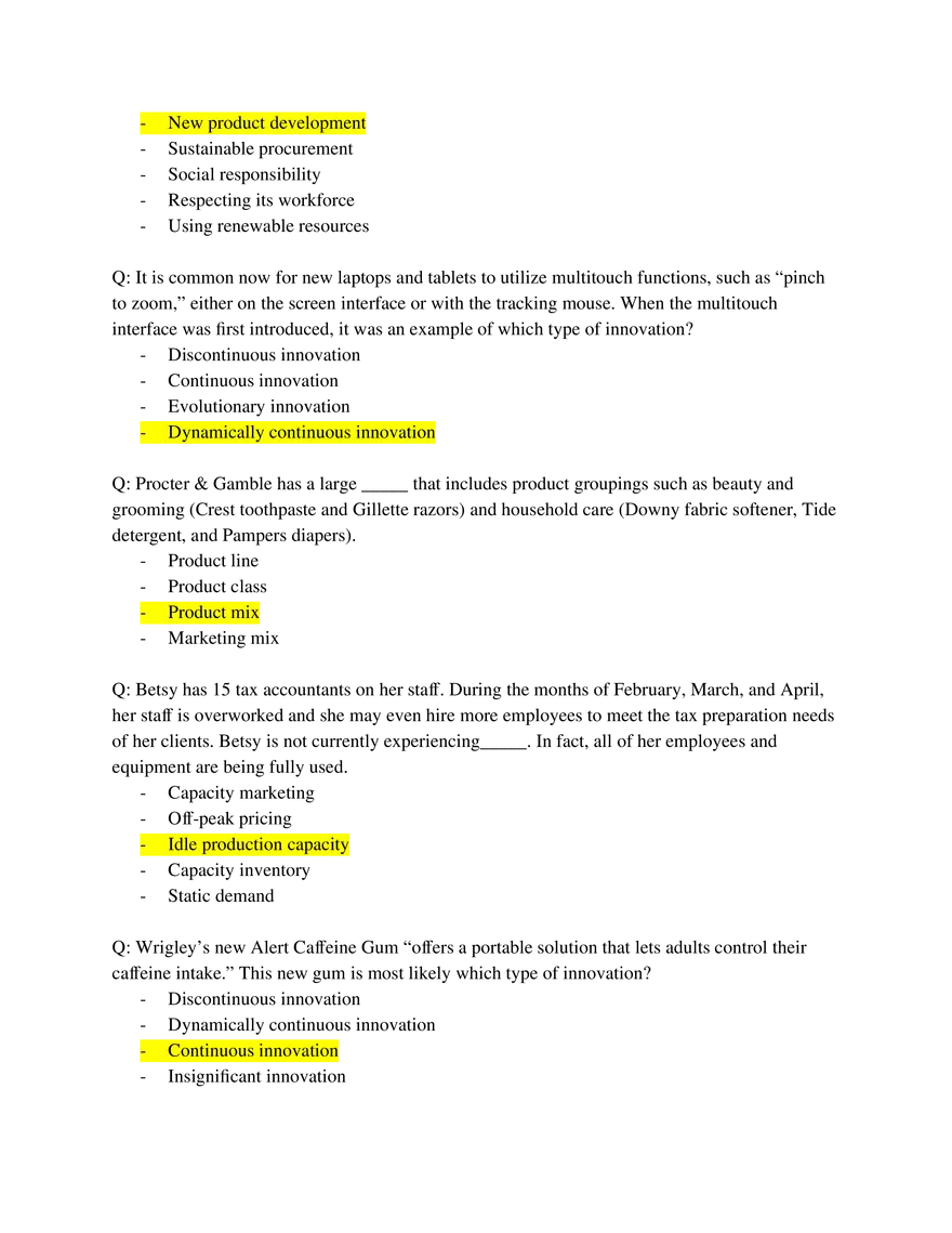 Marketing Fundamentals Midterm Answer Key Part 4 - Page 4