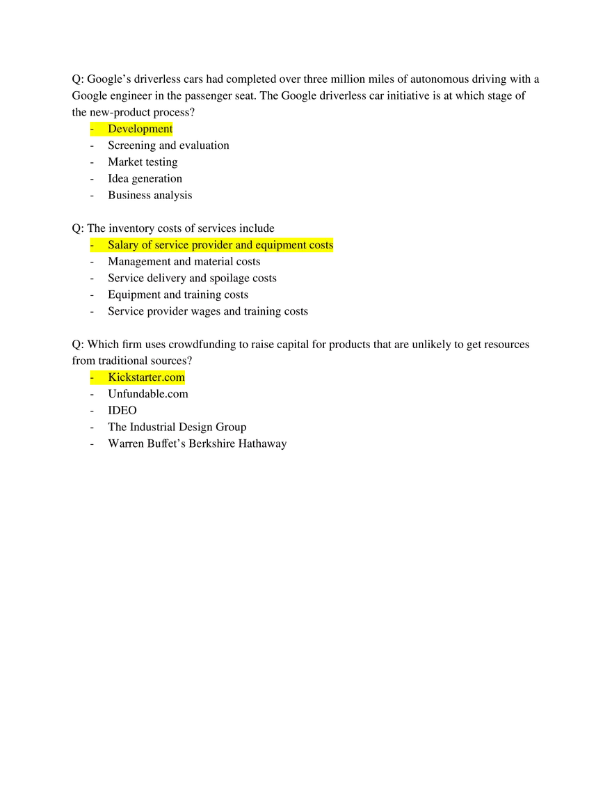 Marketing Fundamentals Midterm Answer Key Part 4 - Page 6