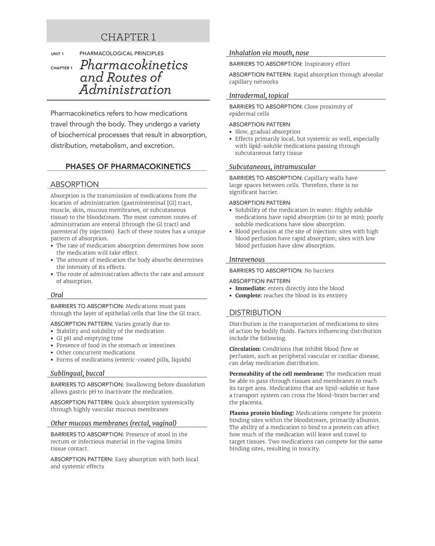 Pharmacokinetics and Routes of Administration - Page 1