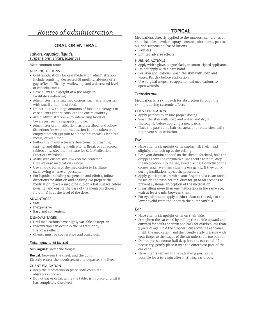Pharmacokinetics and Routes of Administration - Page 3