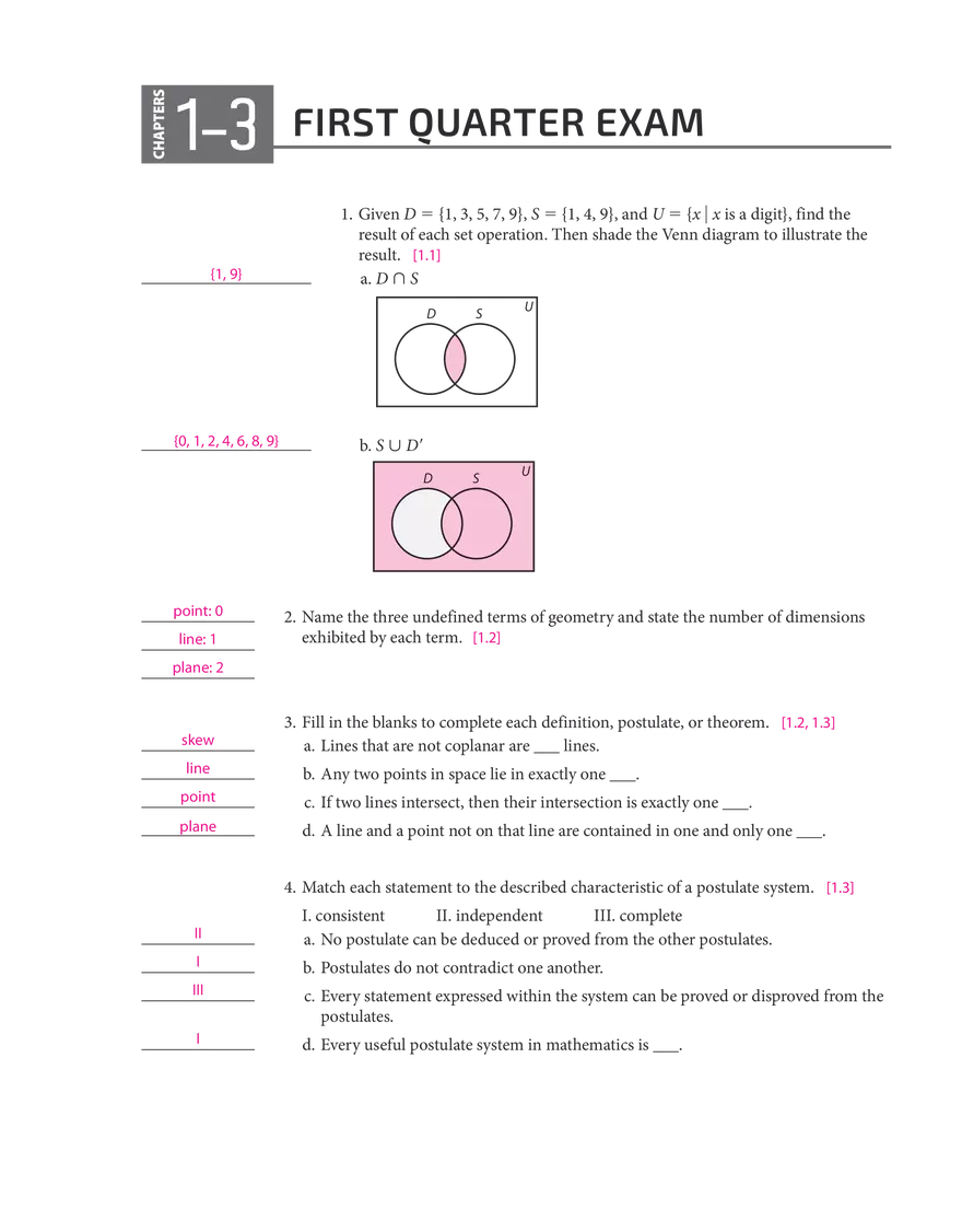 Set Operations and Venn Diagram Interpretation - Page 1
