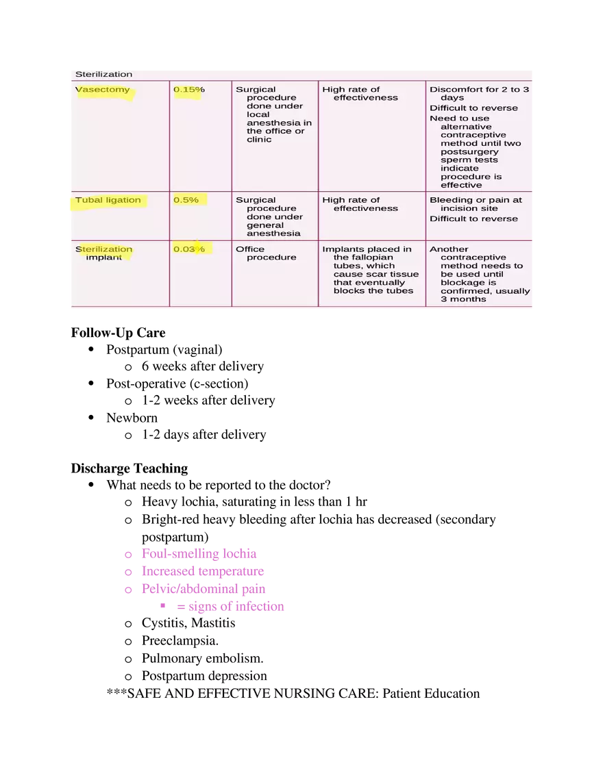 Postpartum Assessment and Immunization Guidelines Part 2 - Page 2