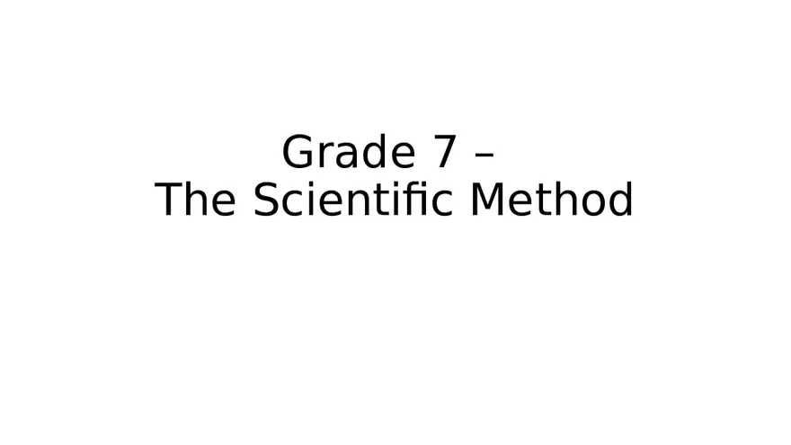 The Scientific Method for Grade 7 - Page 1