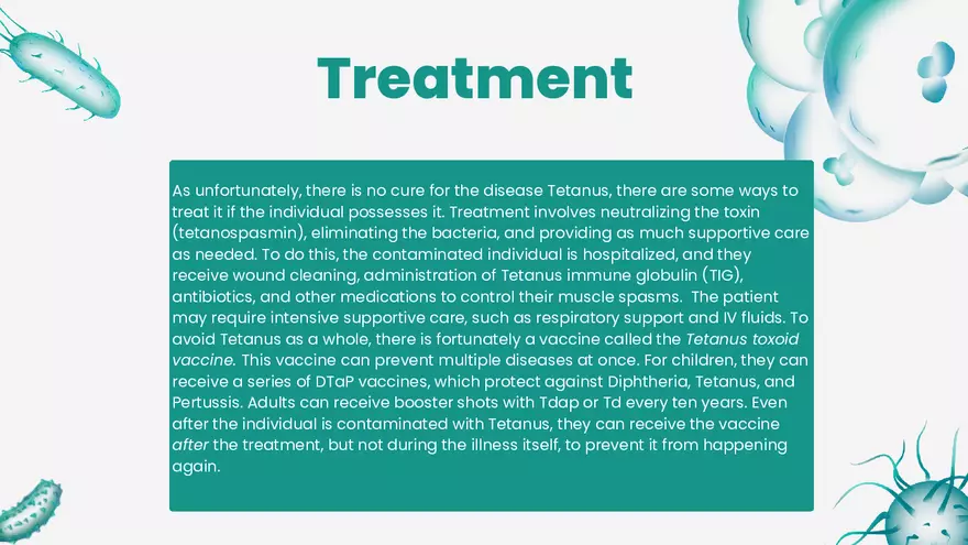 Tetanus Disease - Project Presentation - Page 7