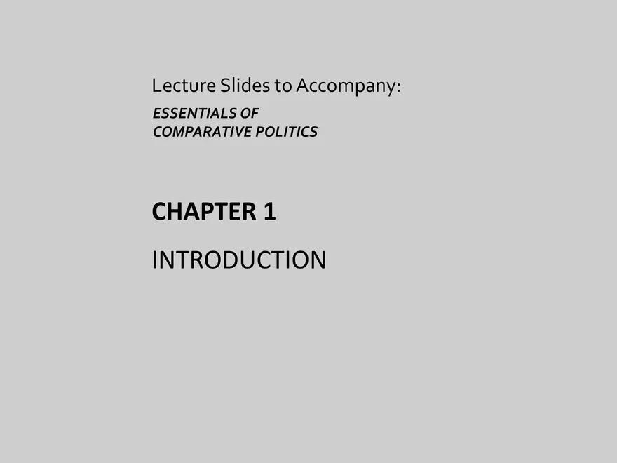 Essentials of Comparative Politics Lecture - Page 1
