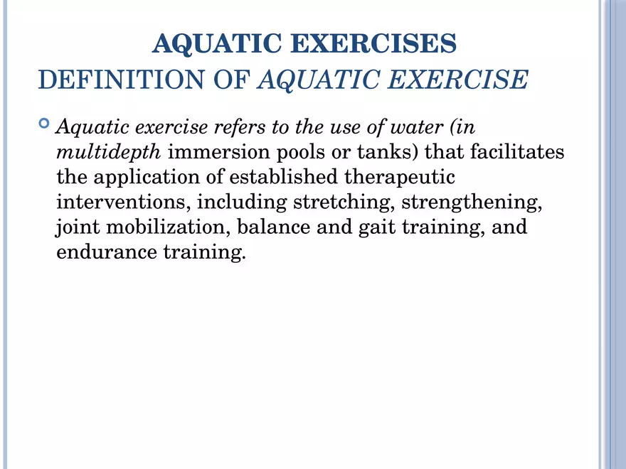 Aquatic Exercises Lecture Part 1 - Page 1