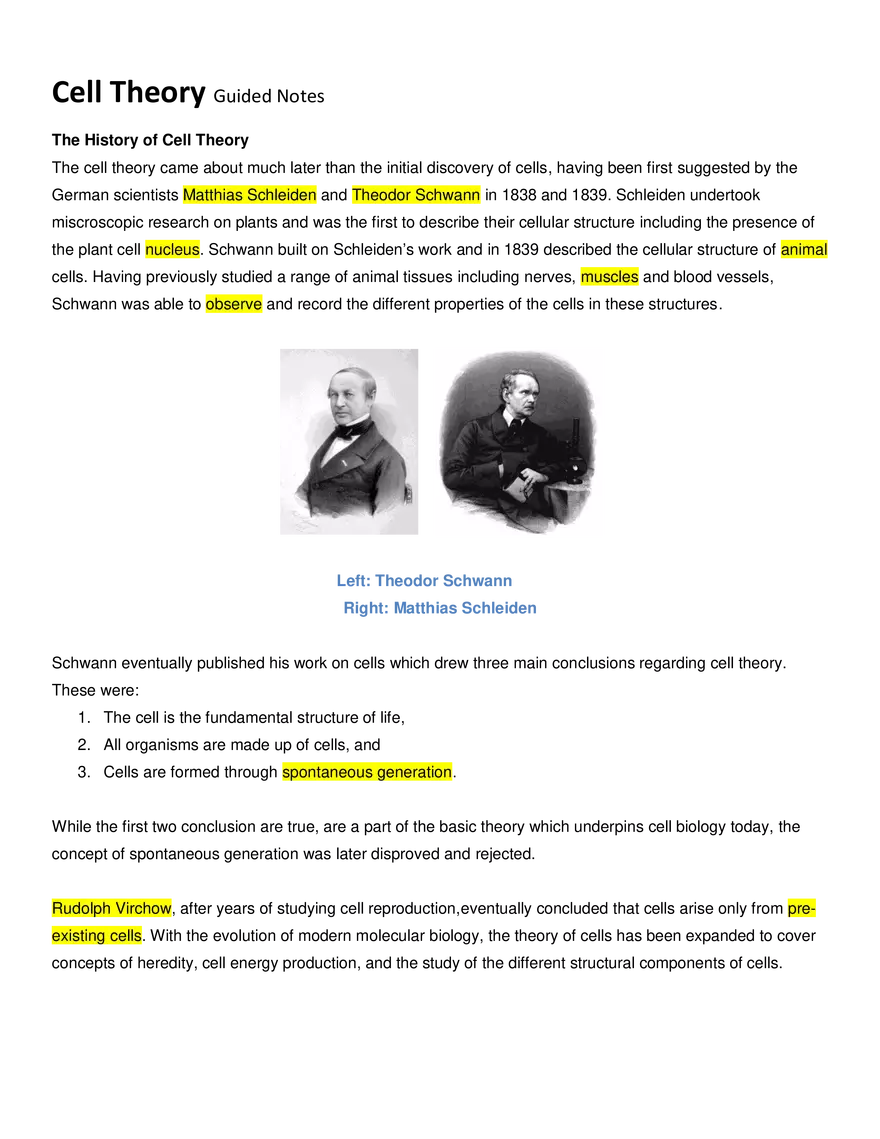 Cell Theory Guided Notes - Page 3