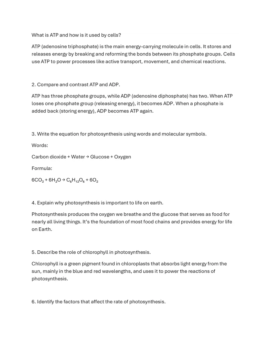 What is ATP and How is it Used by Cells - Page 1