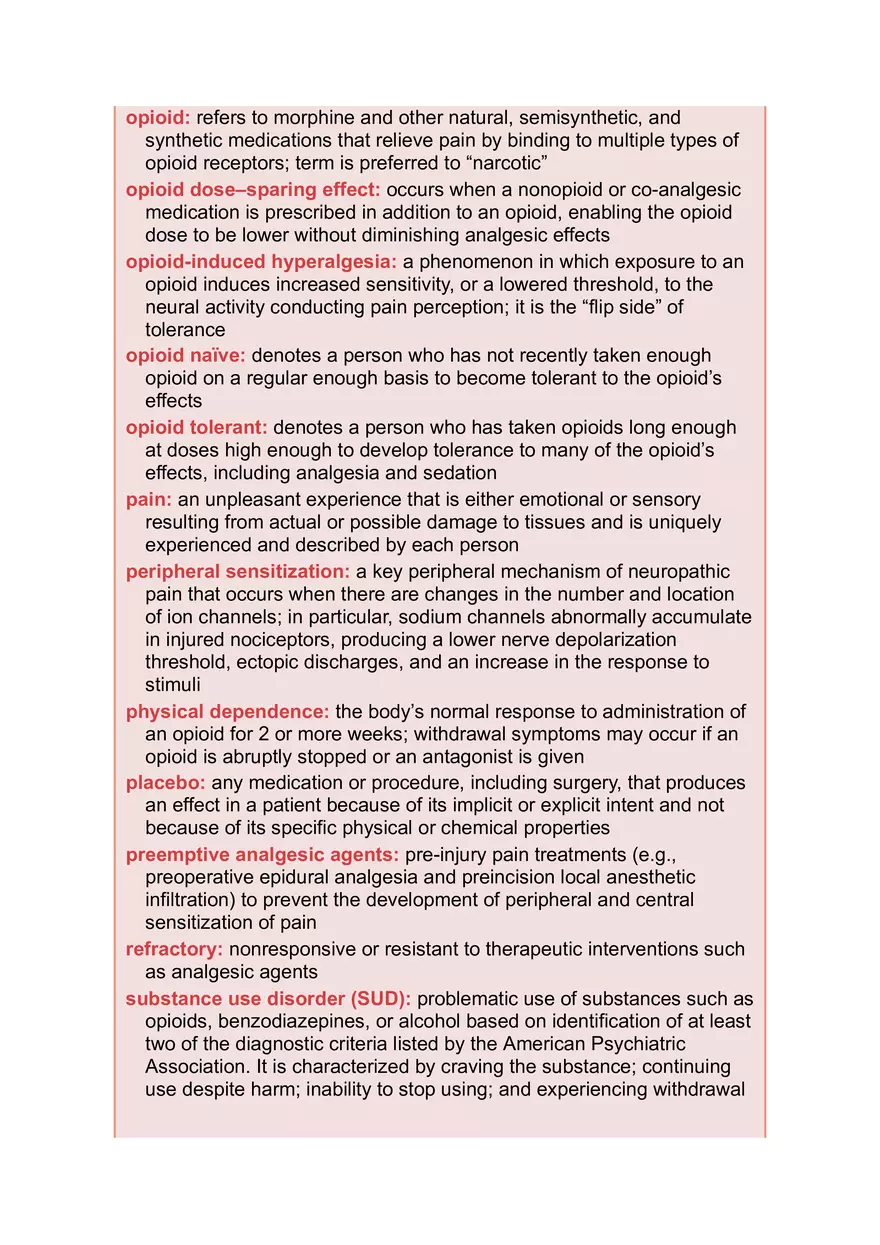 Key Terminologies in Pain Management and Opioid Pharmacology - Page 3
